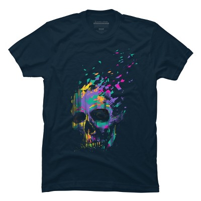 Men's Design By Humans Defragged Colorful Skull By DBHOriginals T-Shirt