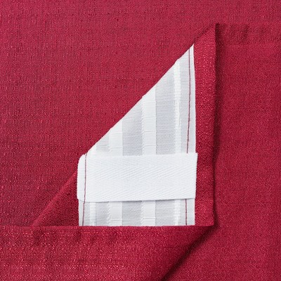 Maroon Faux Belgian Flax Semi-Sheer Window Curtain Panels 52 x 84 Inches