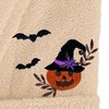 Linum Home Textiles 100% Turkish Cotton Unisex Terry Embroidered Bath Robe - Pumpkin Head - 3 of 3