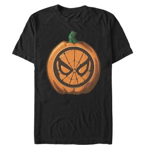 Men's Marvel Halloween Spider-Man Mask Pumpkin T-Shirt - 1 of 4