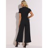 INSPIRE CHIC Women's One Piece Outfits Casual Crewneck Mesh Sheer Wide Leg Jumpsuit - 3 of 4