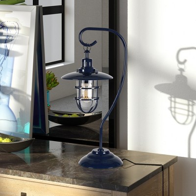 Hudson and Canal 22" Tall Nautical Table Lamp with Glass/Metal Shade