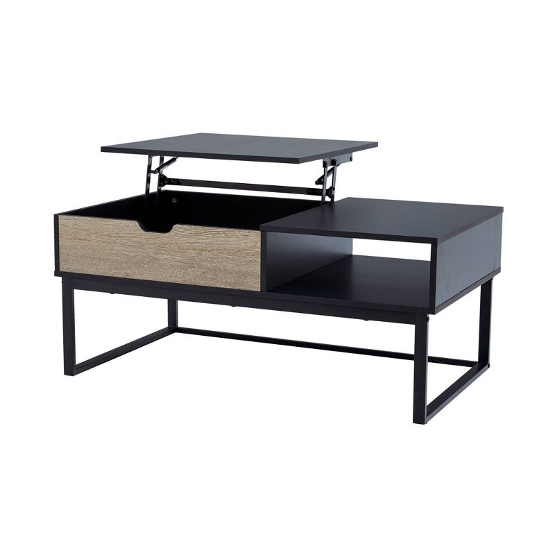 Bryson Two-Tone Lift Top with Storage Coffee Table Black - Teamson Home, 5 of 10