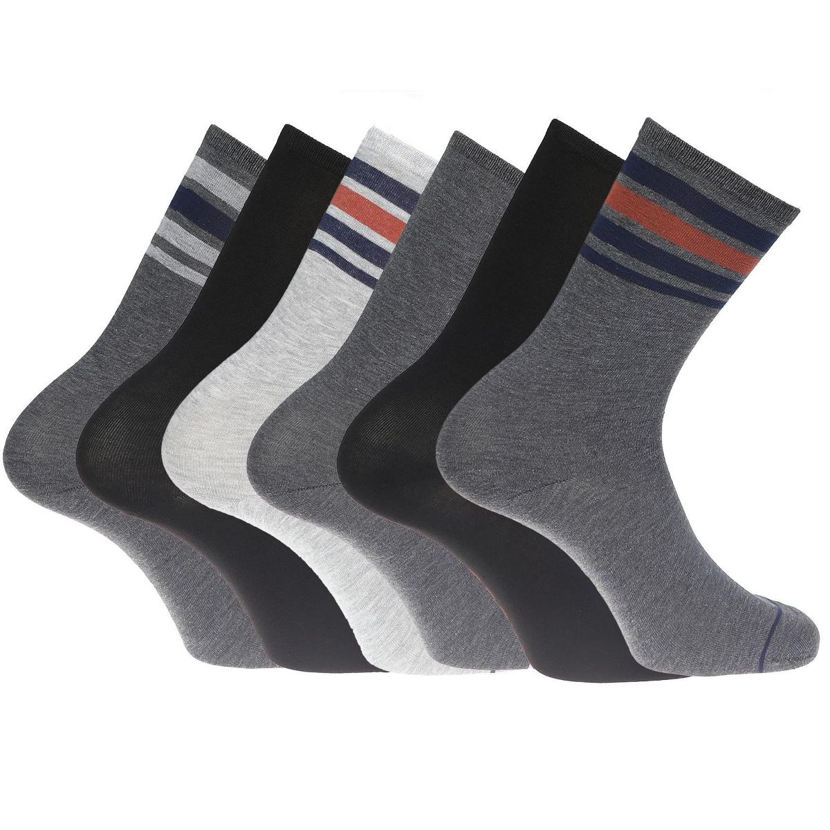 Dockers Men's Socks & Hosiery - 6-Pack Flat Knit Athletic and Dress Crew Socks for Men, Black