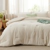 Bedsure | 3Pcs Beige Soft Warm Imitation Washed Cotton Bed Comforter Sets for All Seasons - 2 of 4