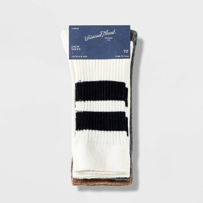 Women's Lightweight Ribbed Striped 3pk Crew Socks - Universal Thread' 4-10 - image 2
