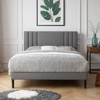 Gulches KING Size Platform Bed Frame - Upholstered Adjustable Headboard, Waterproof Faux Leather, Wood Slats Support for Bedroom - 3 of 4