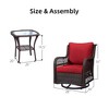 Outdoor Wicker Bistro Set with 2 Swivel Rocking Chairs and Glass Table, Patio Furniture for Deck, Balcony, Garden - 2 of 4
