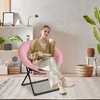 Saucer Chair, Faux Fur Circle Chair, Foldable Lounge Chair for Adults, Teens & Kids, Folding Moon/Mushroom/Round Style Comfy Accent Seat for Bedroom - 2 of 4