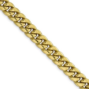 Black Bow Jewelry Men's, 10k Yellow Gold 9.3mm Hollow Miami Cuban (Curb) Chain Necklace - 1 of 4