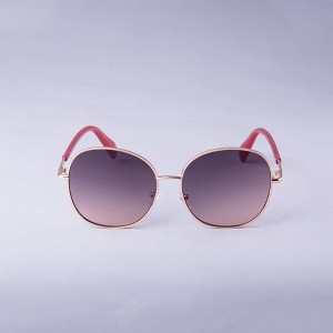 Women's Oversized Round Metal Sunglasses - A New Day™ Rose Gold: UV Protection, Recycled Metal Frame, Multicolored Lenses - 1 of 2