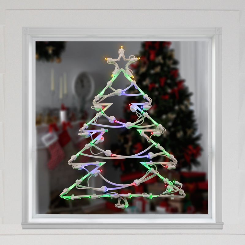 Northlight 16" LED Lighted Christmas Tree Window Silhouette Decoration, 3 of 6