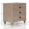 NicBex Nightstand with 3 Drawers,Modern Side Table with USB Charging Port and Wood Frame,Bedside Table for Bedroom,Living Room - 3 of 4
