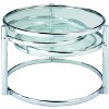 Modern Nesting Coffee Table With Clear Glass and Chrome - 3 of 4