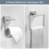 Towel Holder & Toilet Paper Holder Brushed, Bathroom Hardware Set, Stainless Steel Hand Towel Ring Bar,2 Pcs - 2 of 4