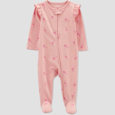 Image of Carter's Just One You®️ Baby Girls' Flamingo Footed Pajama - Pink 3M