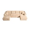 XIZZI U-Shaped Plush Compression Sofa Set w/ Dual Chaises, 28" Deep Seating & 11" Wide Armrest, No Assembly Needed Sectional Sofa in Beige/Black/Gray - 2 of 4