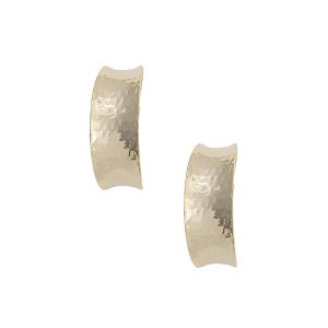 SOHI Women's California Gold Minimal Dented Hoop Earrings - 1 of 4