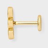 14K Gold Plated Cubic Zirconia Bezel and Simulated Pearl Flat Back Stud Earring Set 3pc - A New Day™ Gold - 3 of 4