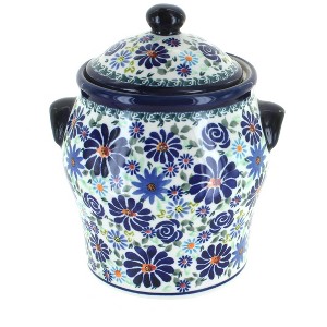 Blue Rose Polish Pottery 1100 Zaklady Large Canister - 1 of 1