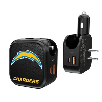 Los Angeles Chargers Text Backdrop 18-Watt 2 in 1 USB A/C Charger