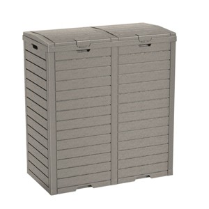 Syemin Outdoor Trash Cans 76 Gallon Outdoor Trash Can with Lid Waterproof Outdoor Garbage Can Indoor Use Trash Bin, Grey, 30.67"*16.26"*33.86" - 1 of 4