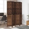 vidaXL Partition Screen 4 Panels Paulownia Wood Dark Brown - 2 of 4