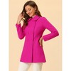 INSPIRE CHIC Women's Christmas Peter Pan Collar Double Breasted Long Trench Winter Pea Coat - 3 of 4