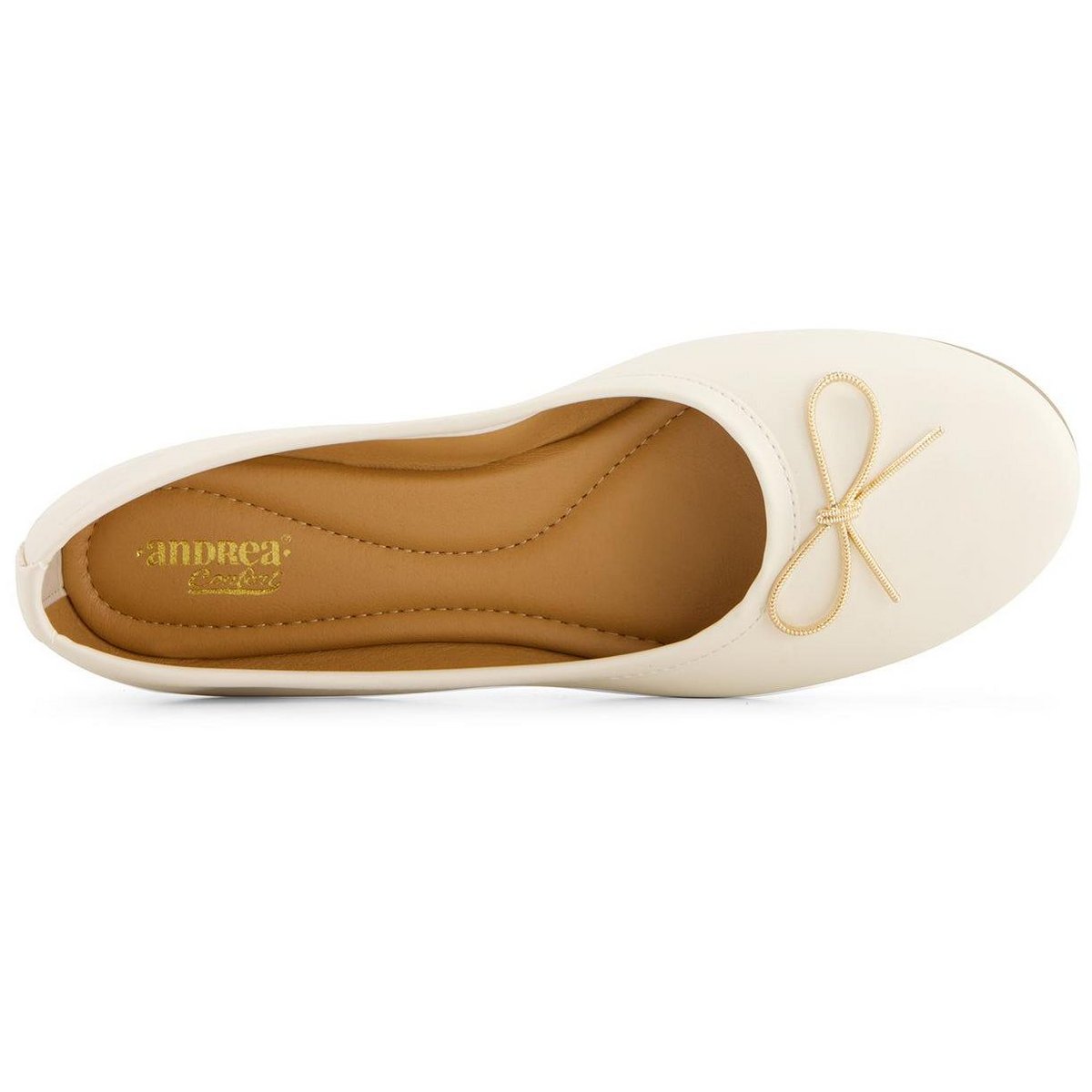 Обувь Andrea Women's Pointed Toe Ballerinas 90607 Beige 7 — фото 4