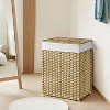 Laundry Hamper Sorter with Lid, 23.8 Gal (90 L) Synthetic Rattan Clothes Laundry Basket Storage with Lid and Handles Removable Liner Laundry Sorter - 3 of 4