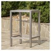 Cape Coral Square Aluminum and Wicker Bar Table - Gray - Christopher Knight Home - 2 of 4