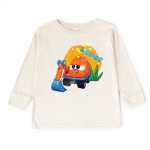 Leo the Truck Scoop Name Distressed - Toddler Long Sleeve Graphic Tee - 1 of 3