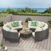 GDFStudio Harper Outdoor Wicker 8 Seater Sectional Sofa Set - 2 of 4