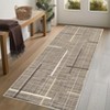 Modern Abstract Runner Rug – Washable Non-Slip Hallway Carpet, Thin Geometric Stripe Indoor Rug - 2 of 4