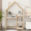 VYNXARIA Beige Wooden Writing Desk in the Shape of a House, Matching Bookshelf, Toy Storage Cabinet & Decorative Bookcase - 3 of 4