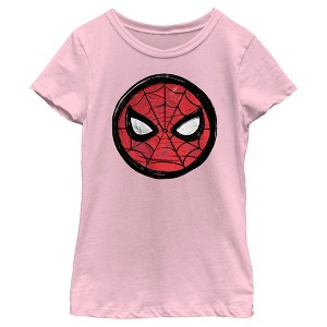 Girl's Spider-Man: Beyond Amazing Mask Sketch Circle T-Shirt - 1 of 4