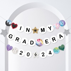 Big Dot of Happiness In My Grad Era 2024 Banner, Eras Graduation Party Decorations, Large Grad Friendship Bracelet Banners, 28 Pieces - 1 of 4