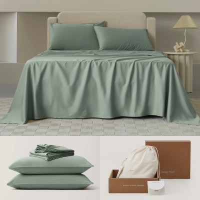 Cotton Tencel Sheet - Luxury Hotel Bedding Set, Soft, Cooling & Breathable for Hot Sleepers, Deep Pocket Up to 16 Inches