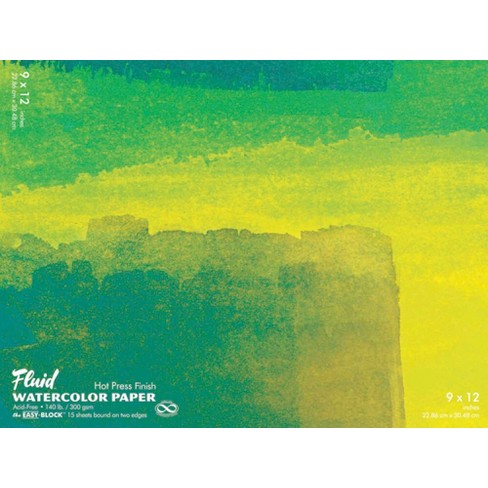 Fluid Hot Press Easy Block Watercolor Paper, 9 X 12 Inches, 15 Sheets :  Target
