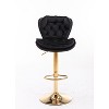 Lyngins Set of 2 Adjustable Swivel Bar Stools,Velvet Counter Height Bar Stools with Gold Legs,Chrome Footrest,Kitchen Chairs for Home Bar,Cafes - 4 of 4