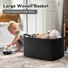 Itopfox Large Woven Storage Basket for Blankets, Toys, and Clothes, Rectangle Rope Laundry Hamper for Nursery, Bedroom, Black - 2 of 4