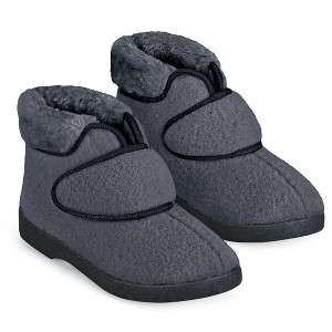 Collections Etc Faux Fur Trimmed Slippers - 1 of 4