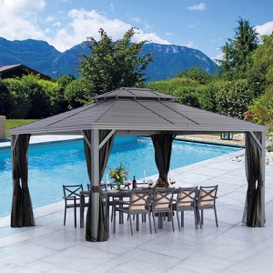 UNISOAR Hardtop Gazebo with Breathable Privacy C - 1 of 4