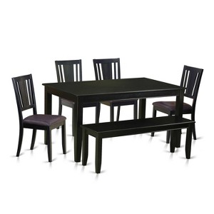 Hollywood Regency Dining Set - 60" Table, Faux Leather Chairs & 52" Bench - Classic Design - 1 of 4