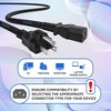 SatelliteSale Universal Heavy Duty Computer Power Cable Male NEMA 5-15P to Female IEC C5 or C13/C14 Universal Wire Black PVC Cord - 2 of 4