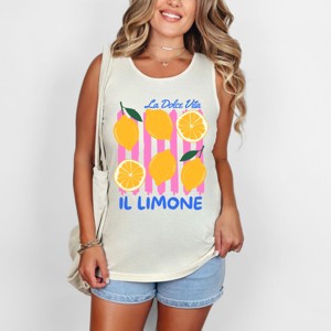 Simply Sage Market La Dolce Vita Lemons Garment Dyed Tank - 1 of 4