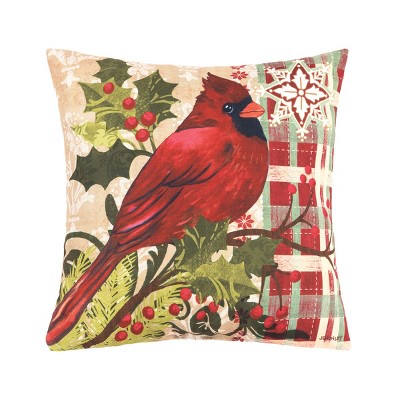 C&F Home 18" x 18" Winter Cardinal Indoor/Outdoor Indoor/Outdoor Christmas Holiday Throw Pillow