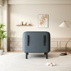 TiramisuBest Convertible Folding Sofa Chair Bed with Adjustable Backrest, Linen Upholstery, Metal Frame, Pillow, for Small Spaces & Dorms – Blue - 3 of 4