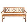 Sloane 3-Seat Ogee Diamond-Back Acacia Wood Outdoor Garden Patio Bench - JONATHAN Y - 3 of 4