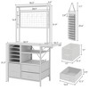 Elecwish Craft Organizer Compatible with Cricut Machines Brown Craft Table with Folding Feature Large Craft Table with Drawer Stands - 2 of 4